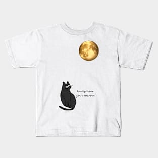 Black cat got a follower Kids T-Shirt